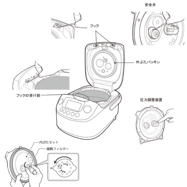 【ZOJIRUSHI/象印】圧力IH炊飯ジャー炎舞炊き エラーコード　E-17 炊飯ジャーの液晶部分に「E17」、「H17」のエラー表示が出ました